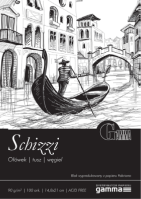 Фото - Склейки GAMMA Schizzi 90г/м (клеєн.) 14,8*21см 50арк, папір ТМ FABRIANO 31634 Фото - Склейки GAMMA Schizzi 90г/м (клеєн.) 14,8*21см 50арк, папір ТМ FABRIANO 31634