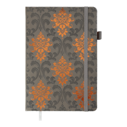 Фото - Блокнот діловий ROYAL А5, 96л, клітинка, обкладинка штучна шкіра, сірий 61620