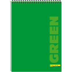 Блокнот A4 COLOR спір. 48 арк. карт. обкладинка  ВА4248-001 зелений