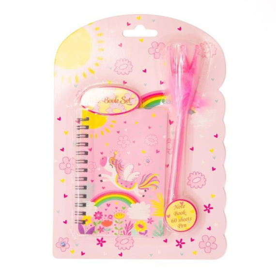 Фото - Блокнот на пружині 120x80mm, 70g, 60 л, ручка-пушок з короною, Єдиноріг на веселці 56652 Фото - Блокнот на пружині 120x80mm, 70g, 60 л, ручка-пушок з короною, Єдиноріг на веселці 56652