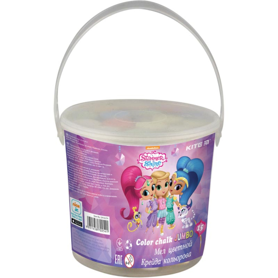 Фото - Крейда кольорова Jumbo, 15 шт. у відерці SH 38182 Фото - Крейда кольорова Jumbo, 15 шт. у відерці SH 38182