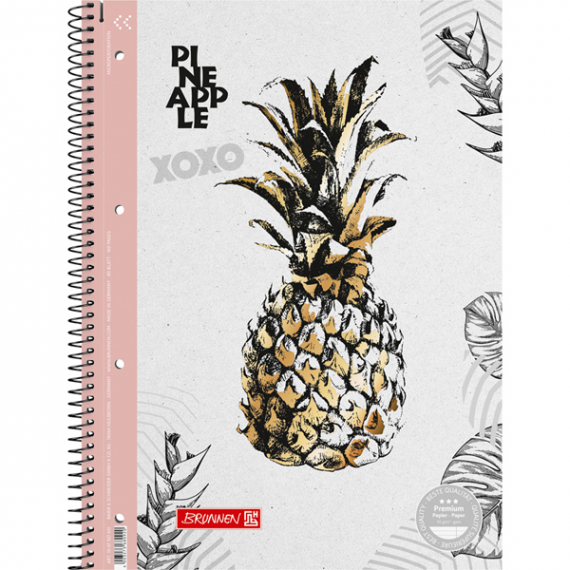 Фото - Коледж-блок А4 Premium, лінія, 80 арк., Pineapple біл.-рож. 45658 Фото - Коледж-блок А4 Premium, лінія, 80 арк., Pineapple біл.-рож. 45658
