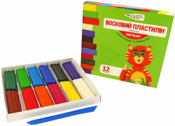 Пластилін восковий, 12 кол. 144 г. Craft&Joy