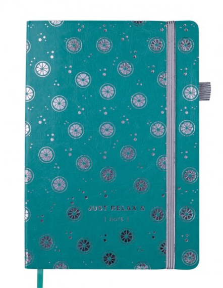 Фото - Скетчбук  RELAX А5, 96 арк, чистий, обкладинка штучна шкіра, м'ятний 57062