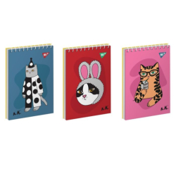 Зошит для записів YES А6/80 од.спіраль Tattoo cats