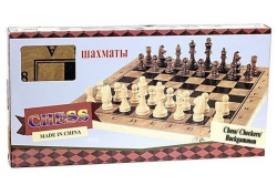 Набір ігор 3 в 1й 34*16,8см. Шашки,шахи, нарди. Дерев&#039;яні. У кольоровій кробці