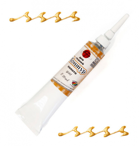 Фото - Контур для тканин, Золото, 20 мл, Таир 45362 Фото - Контур для тканин, Золото, 20 мл, Таир 45362