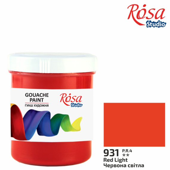 Фото - Фарба гуашева, 100мл, Червона світла, ROSA Studio 54766 Фото - Фарба гуашева, 100мл, Червона світла, ROSA Studio 54766