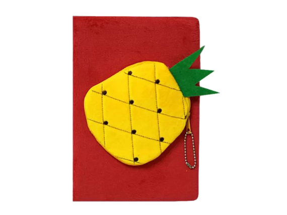 Фото - Блокнот А5 плюшевий 80арк, 80г/м2, з відділенням на блискавці Ананас 62159 Фото - Блокнот А5 плюшевий 80арк, 80г/м2, з відділенням на блискавці Ананас 62159