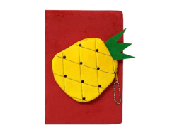 Фото - Блокнот А5 плюшевий 80арк, 80г/м2, з відділенням на блискавці Ананас 62159