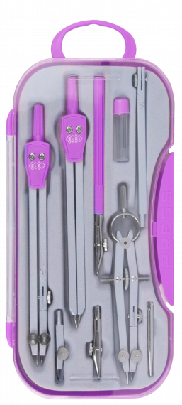 Фото - Готовальня COLLEGE 9 предметів, рожева 9189