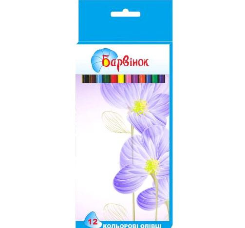 Фото - Олівці кольорові, 12 кол.,'Квіти', 5-202/2, БАРВІНОК 33808 Фото - Олівці кольорові, 12 кол.,'Квіти', 5-202/2, БАРВІНОК 33808