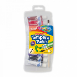 Фарби TEMPERA в тубах 10мл 10 кол.,пласт.бокс з європідвісом COLORINO (уп.12)