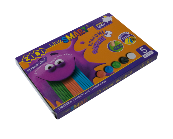 Фото - Пластилін  5 кольорів, 100 г, SMART Line, уп.12шт 62849