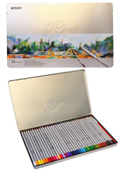 Фото - Кольоров. олівці акварельні 'MARCO' 36 кол. шестигран. в метал. пеналі 7120-36TN (уп.4) 9717 Фото - Кольоров. олівці акварельні 'MARCO' 36 кол. шестигран. в метал. пеналі 7120-36TN (уп.4) 9717