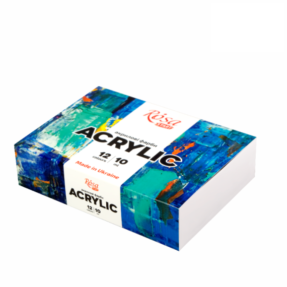 Фото - Набір акрилових фарб COLOR 12x10мл, ROSA START 60752 Фото - Набір акрилових фарб COLOR 12x10мл, ROSA START 60752