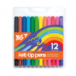Фломастери YES 12 кольорів "Erudite"