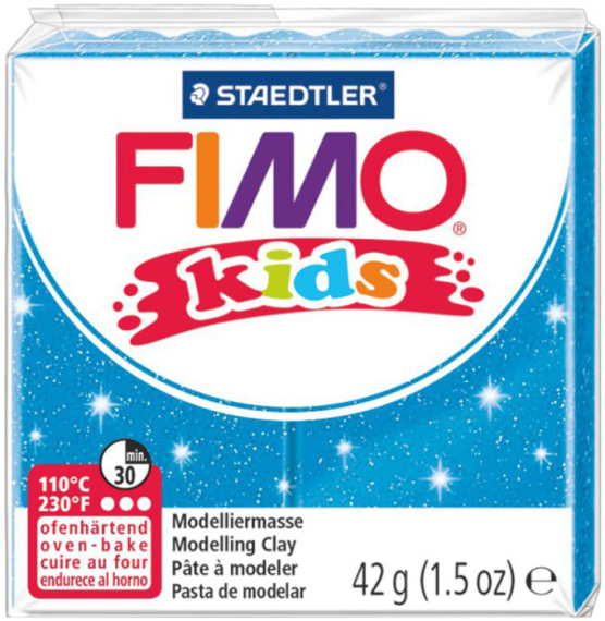 Фото - Пластика Fimo kids, Блакитна з блискітками, 42г, Fimo 36089 Фото - Пластика Fimo kids, Блакитна з блискітками, 42г, Fimo 36089