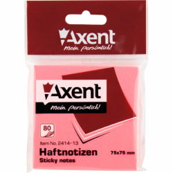 Фото - Блок паперу з клейким шаром 75x75мм,80арк,яскр-рож 38650