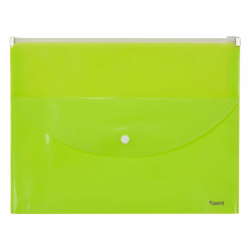 Фото - Папка-конверт, zip-lock, 2 відділення, A4, жовта 36694