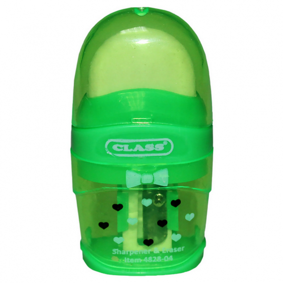 Фото - Точилка з конт.+гумка Hearts, зел. кол., 4828-04, CLASS 46928