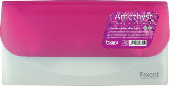 Фото - Папка-конверт на 4 відд. Amethyst бузкова 259х131мм Axent 1419-13-A 8394 Фото - Папка-конверт на 4 відд. Amethyst бузкова 259х131мм Axent 1419-13-A 8394