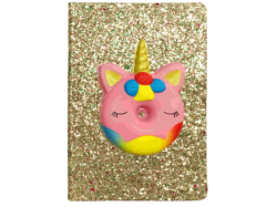 Фото - Блокнот А5 з глітером, з сквішем 80арк, 80г/м2 Донат Одноріг 63715