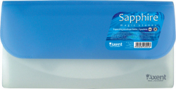 Фото - Папка-конверт на 4 відд. Sapphire блакитна 259х131мм 22284