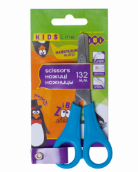 Ножиці дитячі 132мм з лінійкою, синій (уп.12/ящ.240)