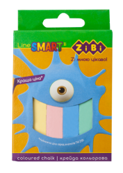 Крейда кольорова квадратна 12 шт., картонна коробка, SMART Line