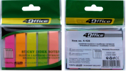 Розділювачі, 12х50мм, 5кол. по 30арк, паперові., неон, 4-428, 4Office