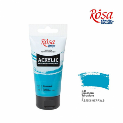 Фото - Фарба акрилова, Бірюзова, 75 мл, ROSA Studio 28244