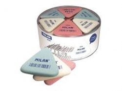 Фото - CNM4865 Ластик треуг. 'TM MILAN' 3,6*3,3*0,6см, карт. уп. 65шт.+1шт. подар., mix65шт 27935