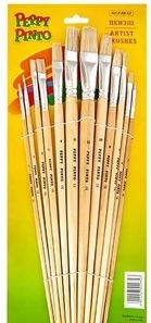 Фото - Набір із 12-х пензлів Щетина плоска  1-12Пегашка 53174