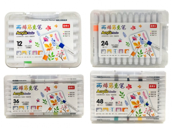 Фото - Набір маркерів акрилових 48шт + 2 лінера у пластиковому футлярі 64008 Фото - Набір маркерів акрилових 48шт + 2 лінера у пластиковому футлярі 64008