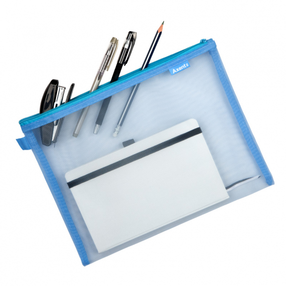 Фото - Папка В5+ на блискавці 1491-А, блакитна 43750