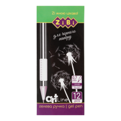 Ручка гелева BLACK PAPER, біла, ART Line, уп12шт