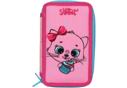 Пенал 3-яр , пустий, &quot;Sweet Kitty&quot;, 210/70D PL, арт. 22604C, CLASS