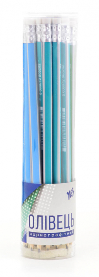 Фото - Карандаш ч/гр круглый с ласт.в пл. тубе, 24шт/уп 34728