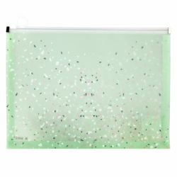 Фото - Папка на блискавці zip-lock, А4+, Shine, неом'ята 47123