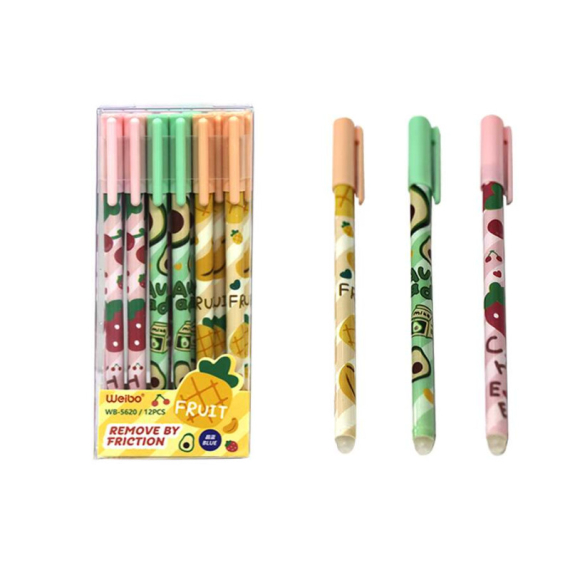 Фото - Ручка гелева пиши-стирай 0,5мм синя Фрукти 12шт/уп. 63749 Фото - Ручка гелева пиши-стирай 0,5мм синя Фрукти 12шт/уп. 63749