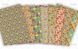 Набір кольорового картону &quot;Крафтові візерунки&quot; Преміум А4, 8 арк.