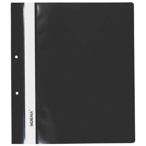 Фото - Папка-швидк., А5, PР, пр.верх, з перф., чорн.,глянц., 5264, NORMA (уп.10) 36258 Фото - Папка-швидк., А5, PР, пр.верх, з перф., чорн.,глянц., 5264, NORMA (уп.10) 36258