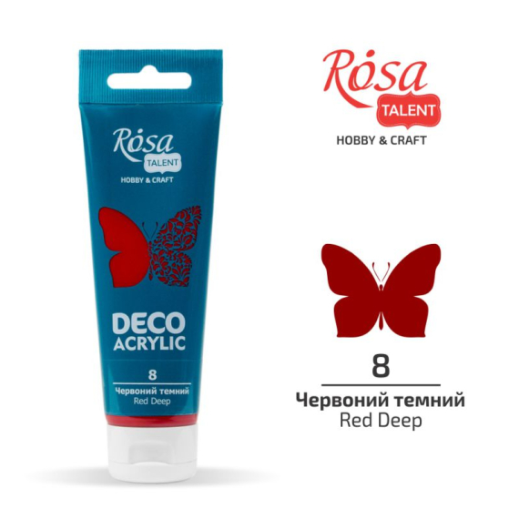 Фото - Акрил для декору, 08 Червоний темний, матовий, 75 мл, ROSA TALENT 39036 Фото - Акрил для декору, 08 Червоний темний, матовий, 75 мл, ROSA TALENT 39036