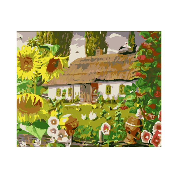 Фото - Набір, картина за номерами 'Українська хатка', 40*50 см., SANTI 60654