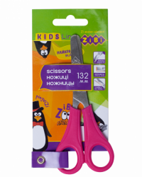 Ножиці дитячі 132мм з лінійкою, рожевий (уп.12/ящ.240)