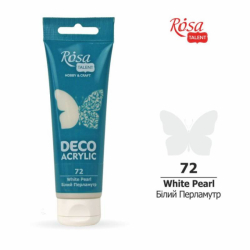 Фото - Акрил для декору, 72 Білий, перламутр, 75мл, ROSA TALENT 52292