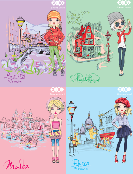 Фото - Блокнот на пружині зверху TRAVEL GIRLS, А6, 40 арк., карт.обкл., KIDS Line 53967 Фото - Блокнот на пружині зверху TRAVEL GIRLS, А6, 40 арк., карт.обкл., KIDS Line 53967