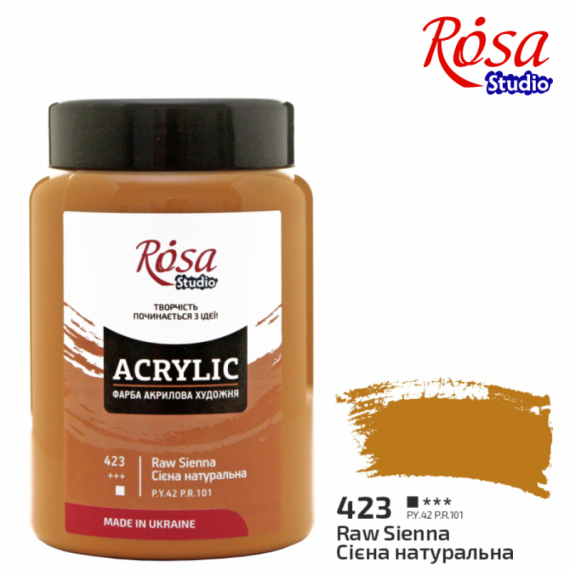 Фото - Фарба акрилова, 400 мл, Сієна натуральна, ROSA Studio 55869 Фото - Фарба акрилова, 400 мл, Сієна натуральна, ROSA Studio 55869