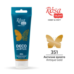 Фото - Акрил для декору, .351 Античне золото, металік, 75 мл, ROSA TALENT 39127 Фото - Акрил для декору, .351 Античне золото, металік, 75 мл, ROSA TALENT 39127
